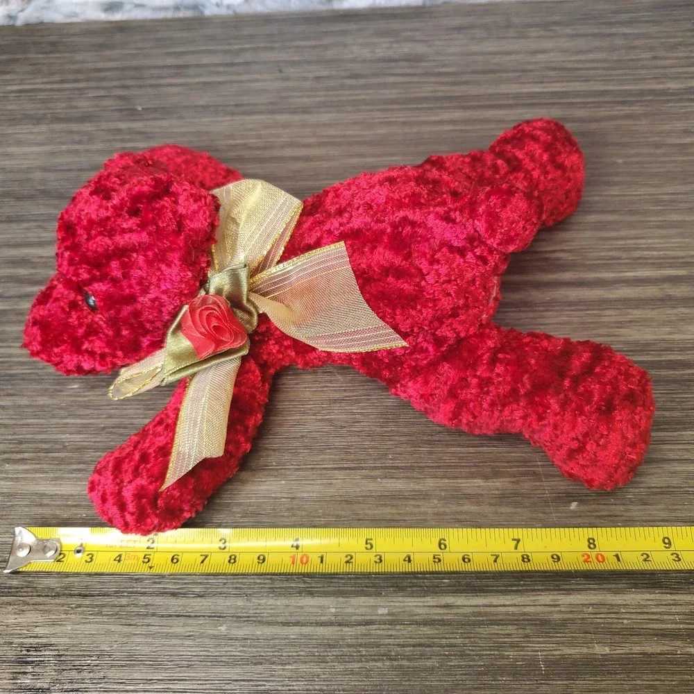 Dan Dee Red Crushed Velvet Dog 9